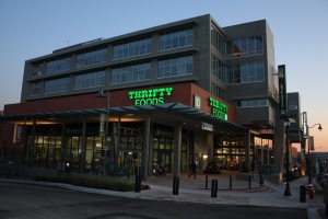 The addition of new buildings and new stores like Thrifty Foods has helped give new life to the Brewery District since the brewery closed in 2004.