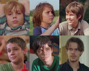Boyhood is a movie of the growing years of Mason Evans Jr. (played by Ellar Coltrane) shot over a period of twelve years.