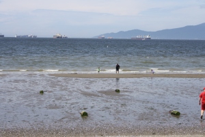 Leisure activity did eventually return to English Bay. This photo taken on Victoria Day (May 18th).